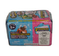 A boxed Shopkins limited edition toy package, specifically a Season 8 final destination in the Americas limited edition snow globe set. The packaging is blue and pink with various Shopkins characters printed on it, and a white 'moose' logo on the front.