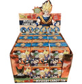 Dragon Ball Z Mystery Candy Tin display box filled with individual blind candy tin packs, featuring anime character artwork on the packaging.