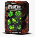 Dragon Storm Inclusion Resin Dice Set - Green Dragon
