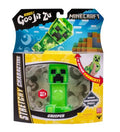 Minecraft Goojin Zu Stretchy Characters Creeper toy in its original retail packaging, featuring a green creeper figure and a separate green rubber creeper piece.