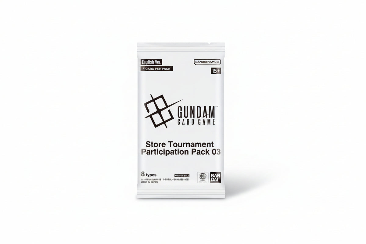 Bandai Namco Gundam Card Game Store Tournament Participation Pack 03 card pack on a plain white background.