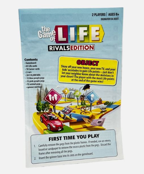 Hasbro Gaming The Game of Life Rivals Edition Board Game 2 Players Battle