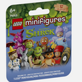 LEGO minifigures Shrek Fantasy Adventure 71053 single blister pack containing 12 collectible minifigures, featuring characters like Shrek, Princess Fiona, Donkey, and Puss in Boots on the front card.
