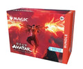 Magic: The Gathering Avatar: The Last Airbender Bundle card box, featuring a fiery red and orange design with an illustration of an airbender character and the Magic logo.