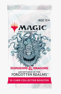 A Magic: The Gathering booster pack for Dungeons & Dragons: Adventures in the Forgotten Realms, featuring a white background with a blue-grey monster illustration and red text accents.