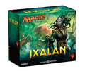 Magic: The Gathering Ixalan card bundle box, featuring artwork of the Ixalan character with green and black tones, yellow title text, and a white background.