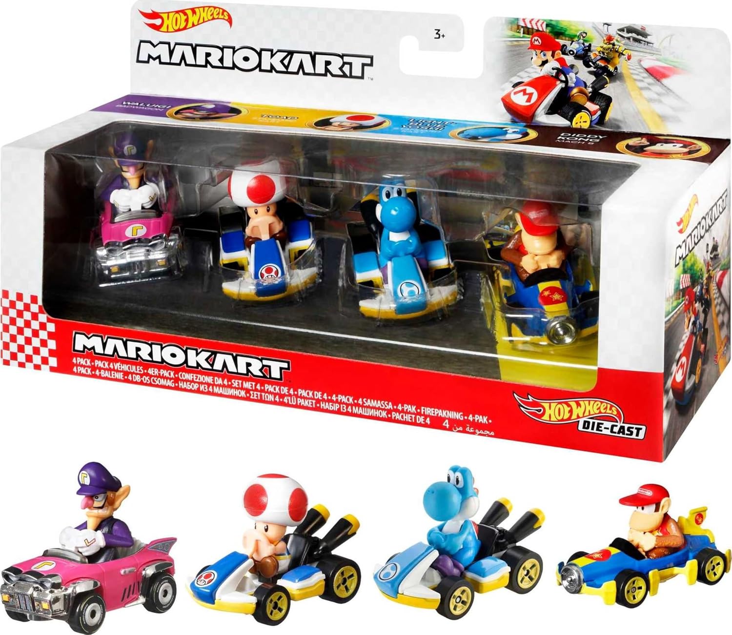 Mattel - Hot Wheels: Mario Kart Vehicle 4-Pack