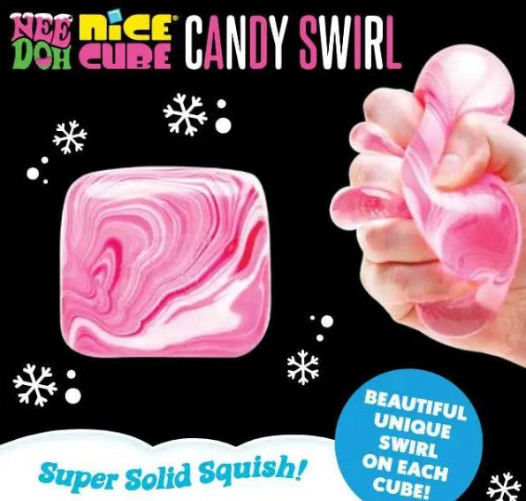 NeeDoh Candy Swirl Nice Cube Stress Ball - 1 RANDOM