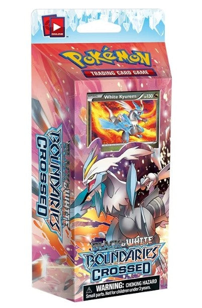 Pokémon Trading Card Game Boundaries Crossed: White Kyurem expansion box packaging, featuring artwork of White Kyurem and a sample card window on a pink and blue illustrated front.