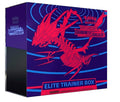 Pokémon Trading Card Game Elite Trainer Box for Darkness Ablaze, featuring a purple and blue box design with a red dragon illustration.