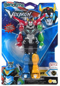 BendEm's Voltron Legends action figure in its original blister packaging, featuring red, blue, green, and yellow interchangeable parts, with Voltron and Netflix branding.