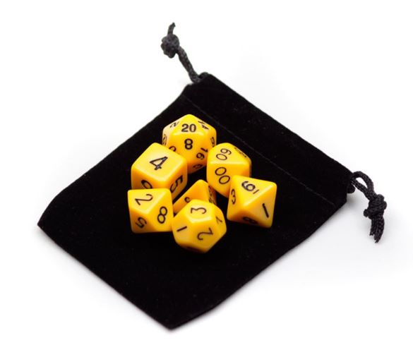 Wiz Dice Series II- Solid Yellow Dice Set With Pouch