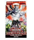 Yu-Gi-Oh! Trading Card Game Hero Strike Structure Deck box by Konami, featuring anime characters in a dynamic red, orange, black, and white design.