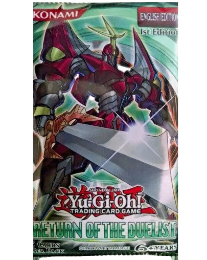 Yu-Gi-Oh! Trading Card Game Return of the Duelist 6-star card pack, 1st Edition English Edition, featuring a red and black mecha illustration on the front.