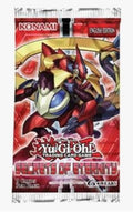 Yu-Gi-Oh! Trading Card Game 'Secrets of Eternity' English Edition card booster pack featuring red and gold anime characters on the front.