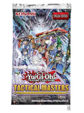 Yu-Gi-Oh! Trading Card Game Tactical Masters English Edition 1st Edition booster pack by Konami, featuring colorful anime character artwork on the front.