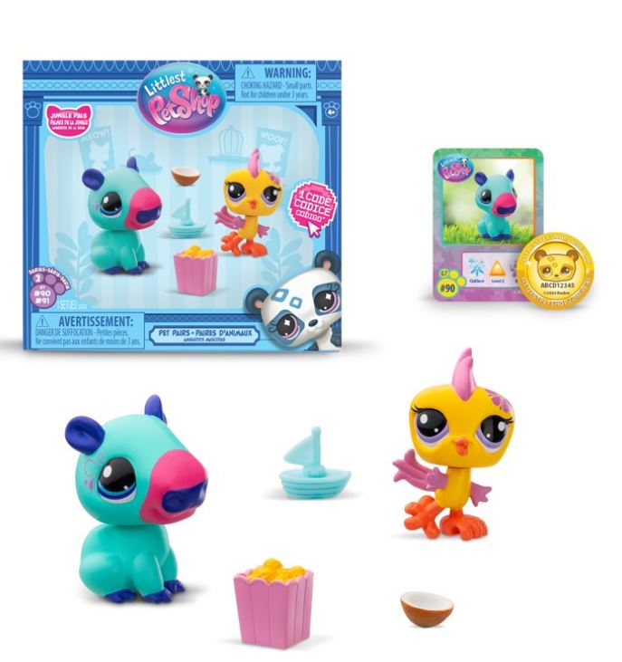 Littlest Pet Shop LPS Pet Pairs - Series 2 - Jungle Pals #90 & #91 - Hasbro