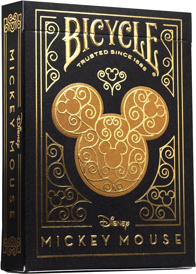 Disney Mickey Mouse Inspired Black and Gold Playing Cards by Bicycle