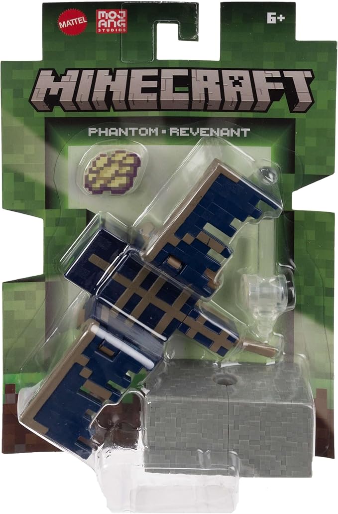 Mattel - Minecraft Core Action Figure & Accessories Set - 3.25-inch Scale Phantom Collectible Toy with Pixelated Design